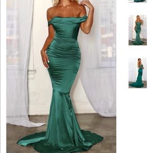 Moda Glam Boutique/ Delilah corset gown emerald green